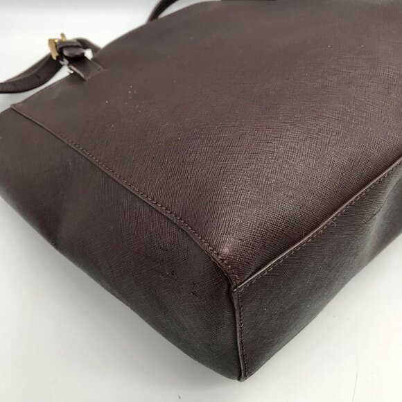 Tory Burch Dark Brown Saffiano Leather York Buckle Tote Bag - Picture 9 of 11